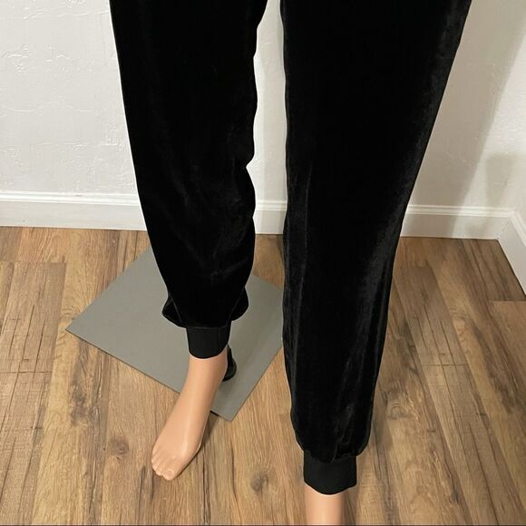 Magaschoni Black Velvet/Silk Hem Band Pants Size 6 - Picture 10 of 13